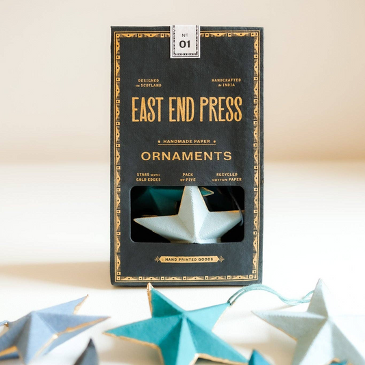 East End Press Set of Five Star Ornaments