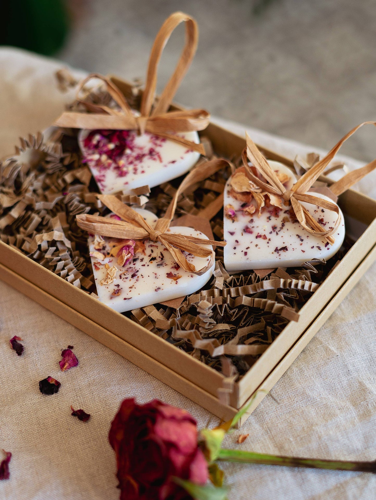 Individual Rose Heart Scented Decoration