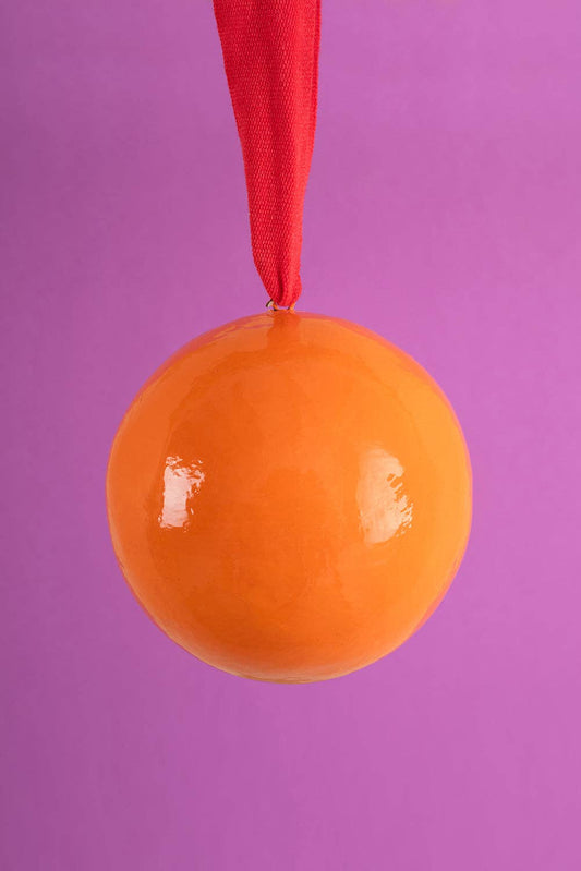 Orange and Red Colourblock Bauble