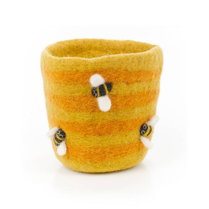 Handmade Felt Honey Bee Plant Pot