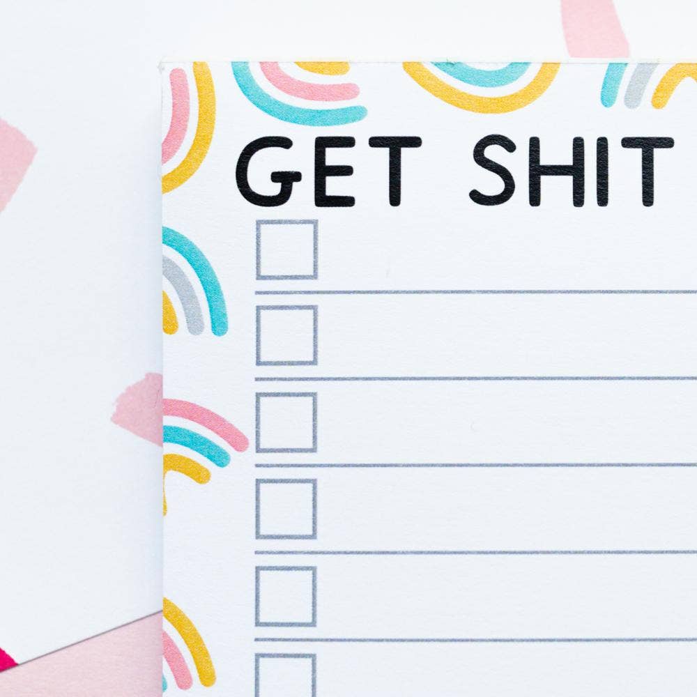 Get Shit Done Rainbow A6 Recycled Notepad