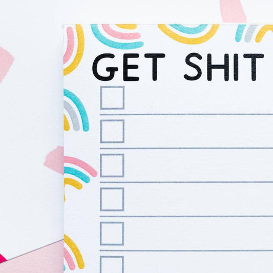 Get Shit Done Rainbow A6 Recycled Notepad