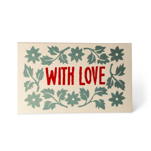 Pack of ‘With Love’ Leaves and Stars Gift Cards - Turquoise + Coral