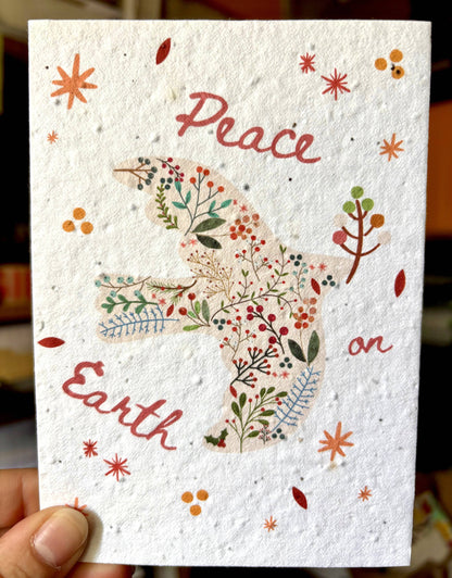 Peace on Earth Plantable Seeded Christmas Card