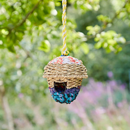 Handmade Acorn Recycled Cotton Birdhouse
