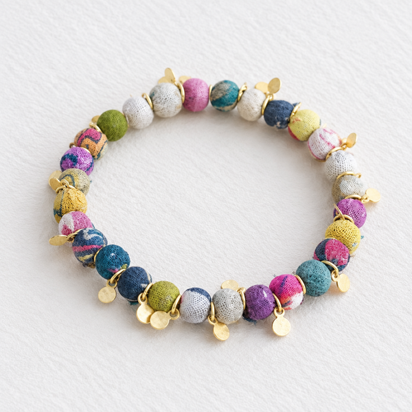 Indian Fabric Bead Bracelet