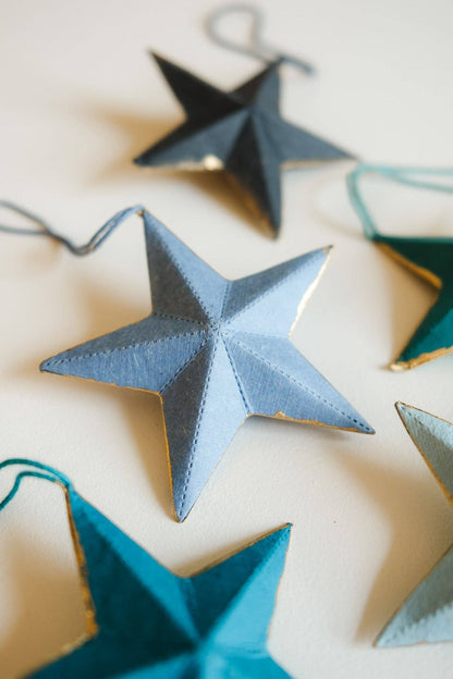 East End Press Set of Five Star Ornaments