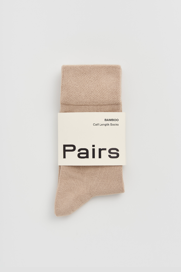 Pairs Milky Tea Beige Bamboo Socks