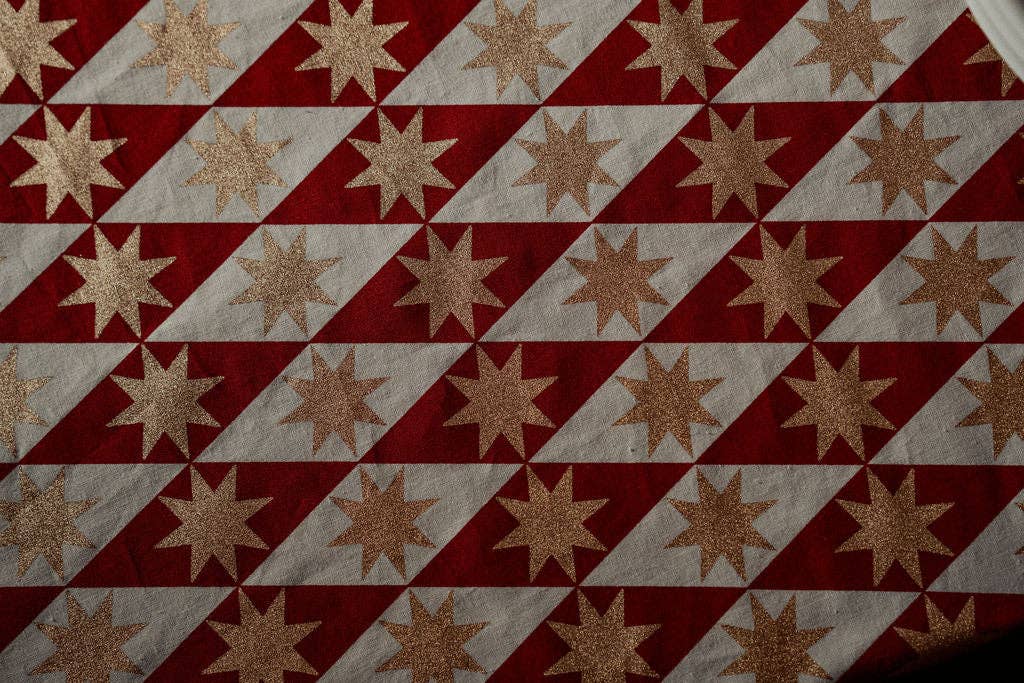 Merlot Seville Star Blockprint Tablecloth