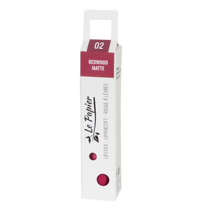Plastic Free Matte Lipstick in Paper Tube - Redwood 02