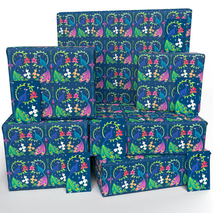 Purple Peacocks Wrapping Paper