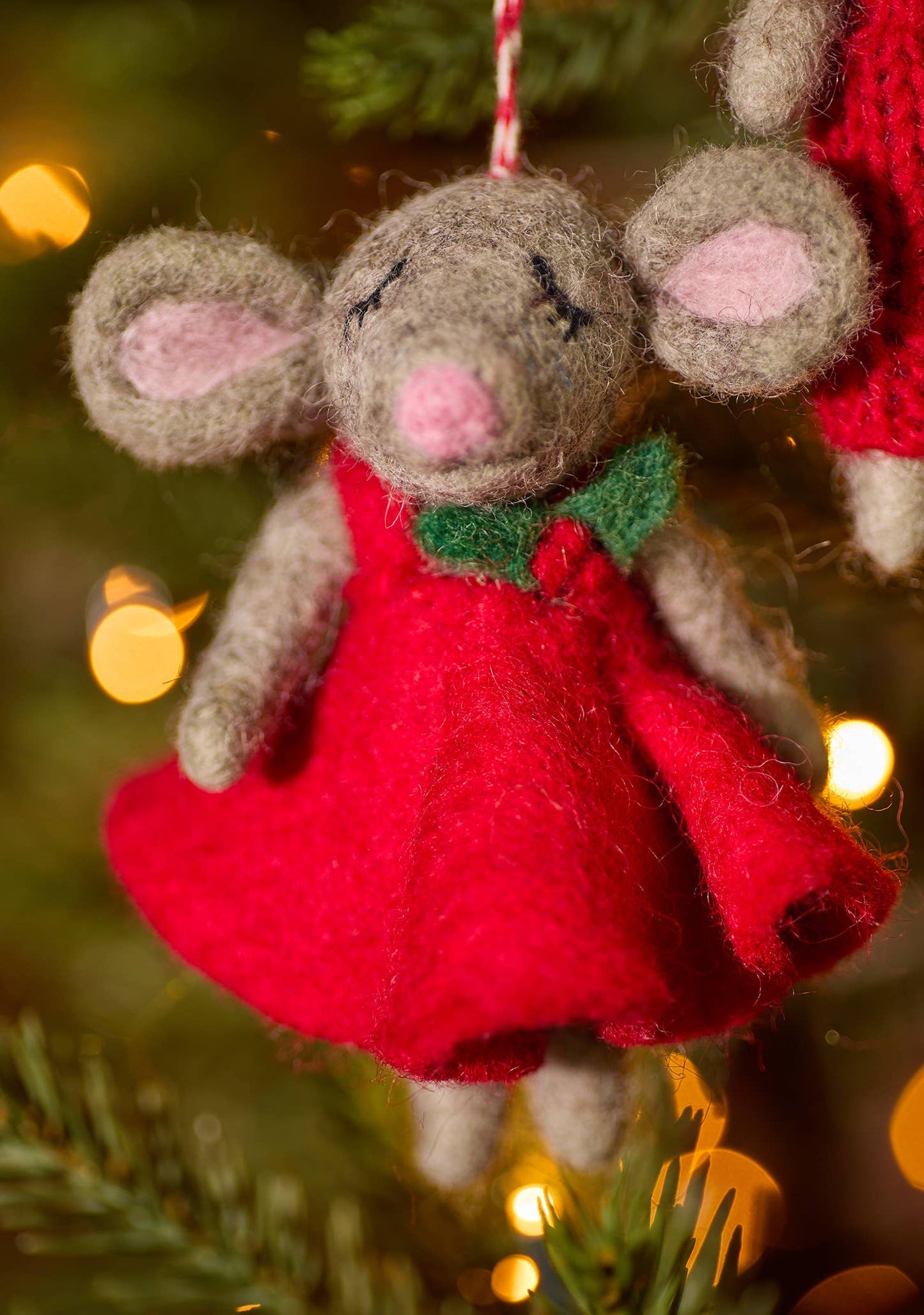 Mr & Mrs Mouse - Felt Christmas Mice Decorations