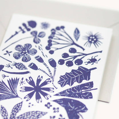 Blue Wildflower Greeting Card