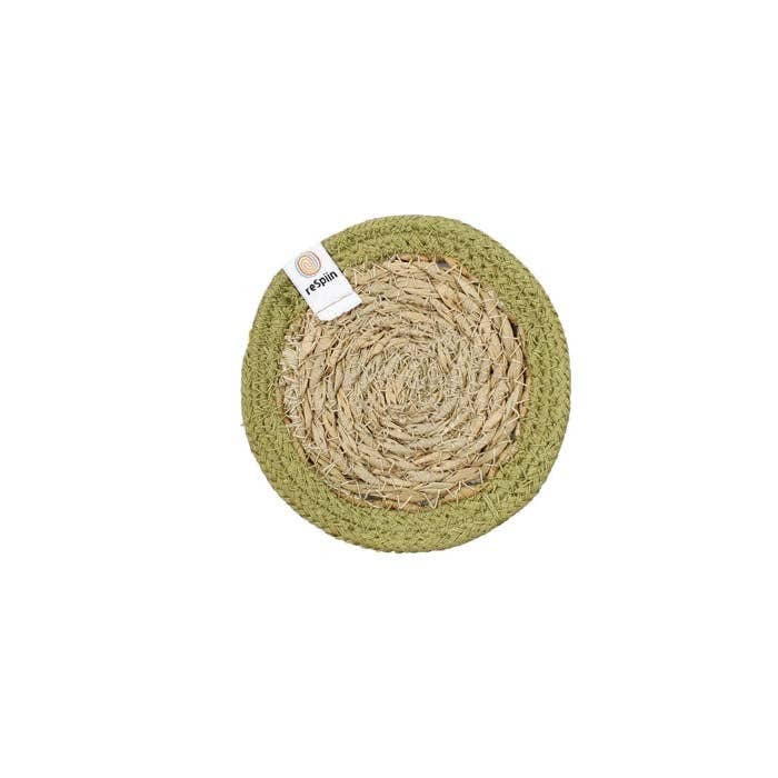 ReSpiin Set of 6 Seagrass & Jute Coasters