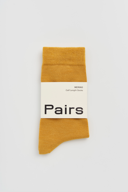 Pairs Golden Yellow Merino Wool Socks
