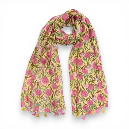Geraniums Floral Print Scarf