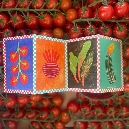 Vegetable Patch Concertina Greeting Card