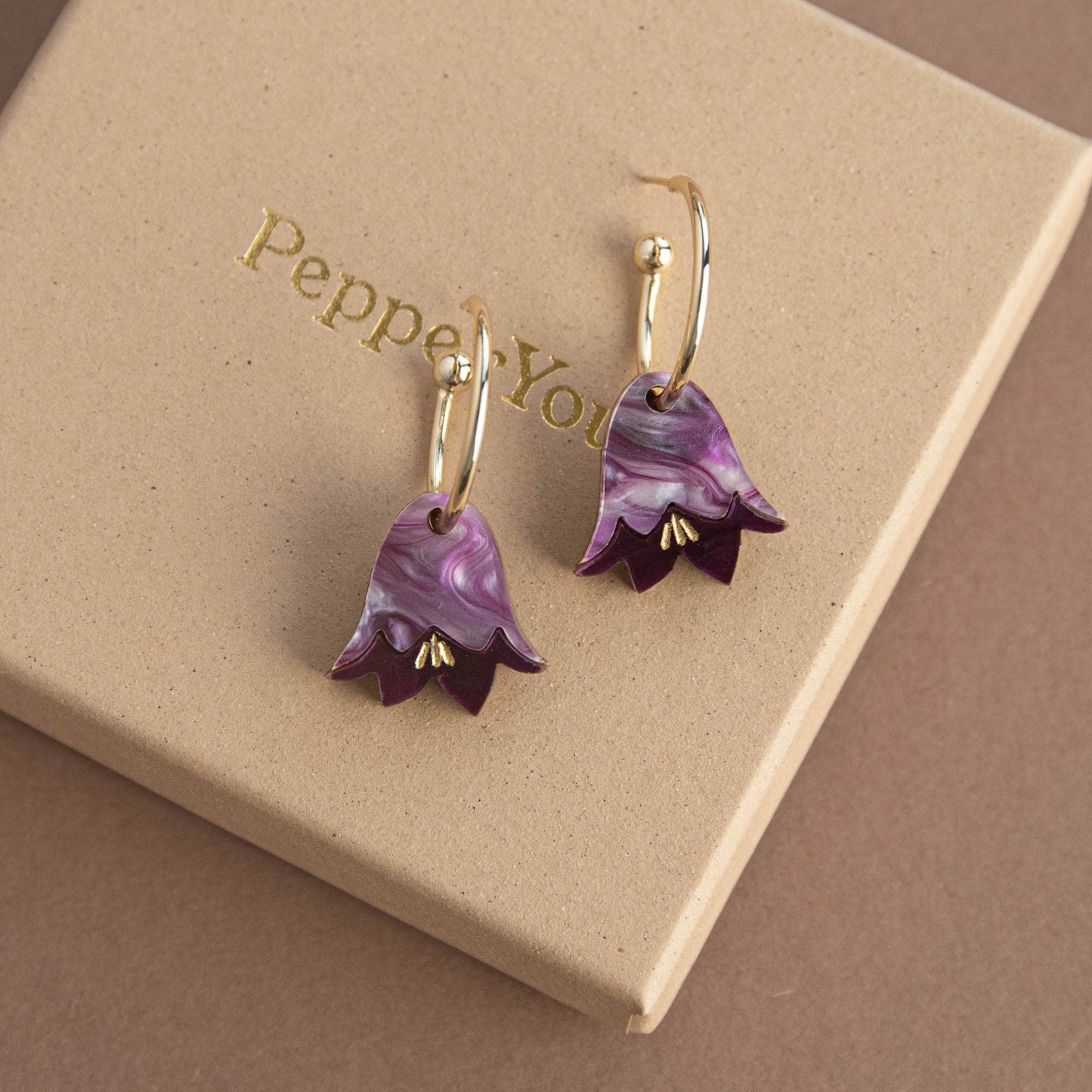 Purple Marbled Wildflower Garden Hoops