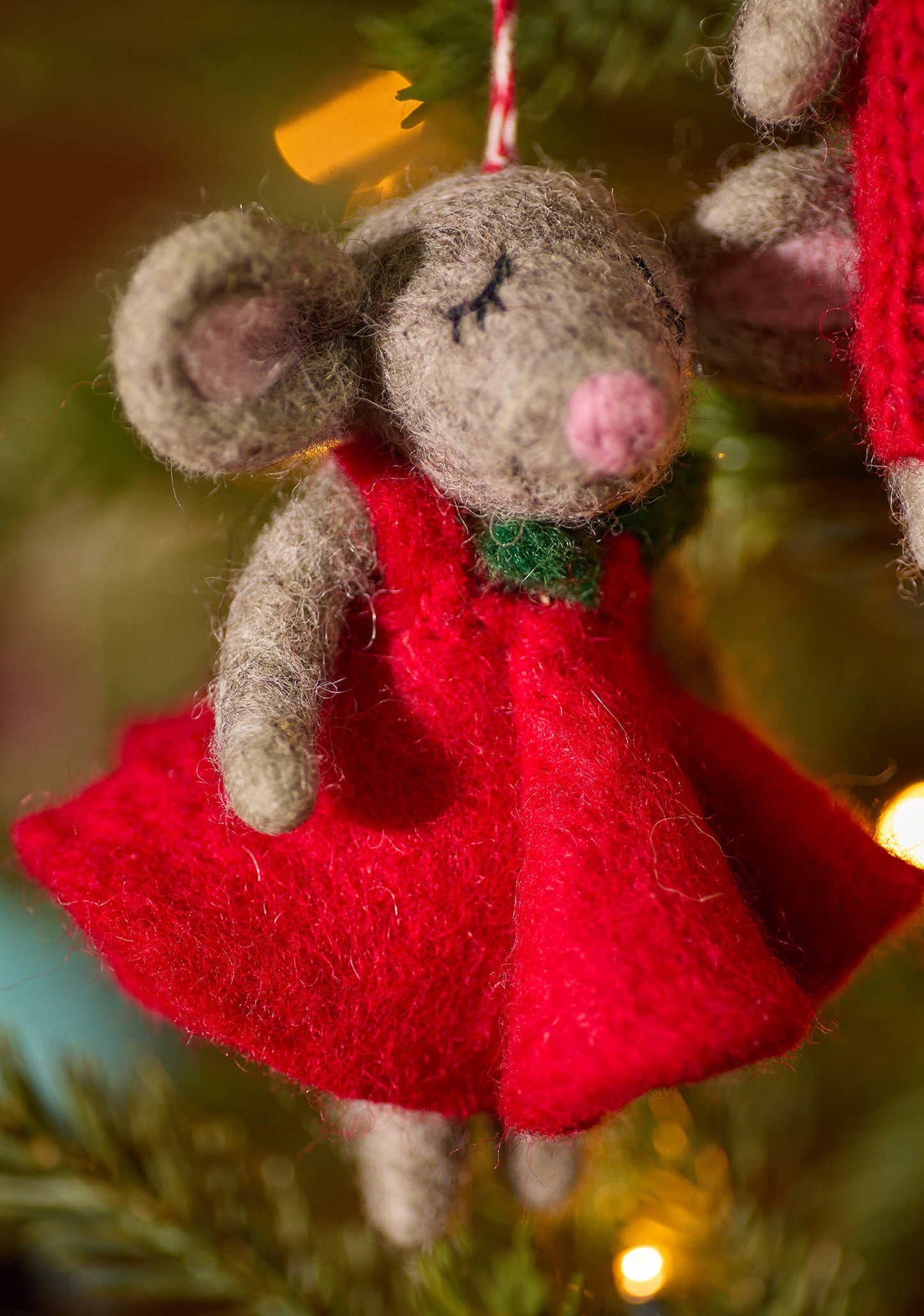 Mr & Mrs Mouse - Felt Christmas Mice Decorations