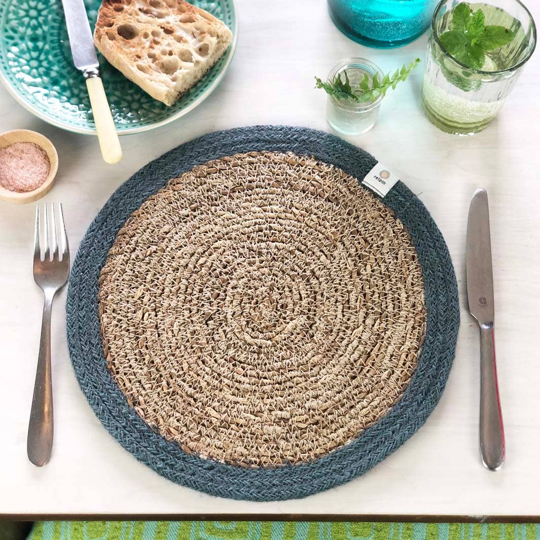 ReSpiin Set of 6 Seagrass & Jute Tablemats - Naturals | Sustainable
