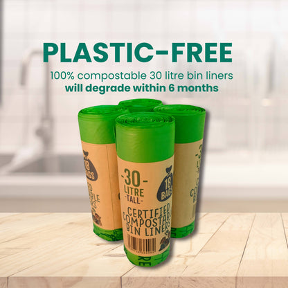 30 Litre Compostable Bin Liners – 18 bags
