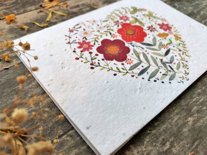 Floral Heart Plantable Card