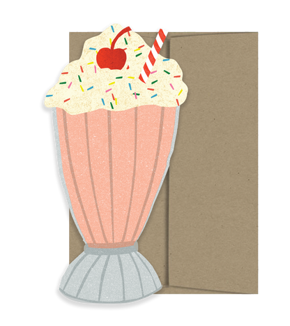 Strawberry Milkshake Card