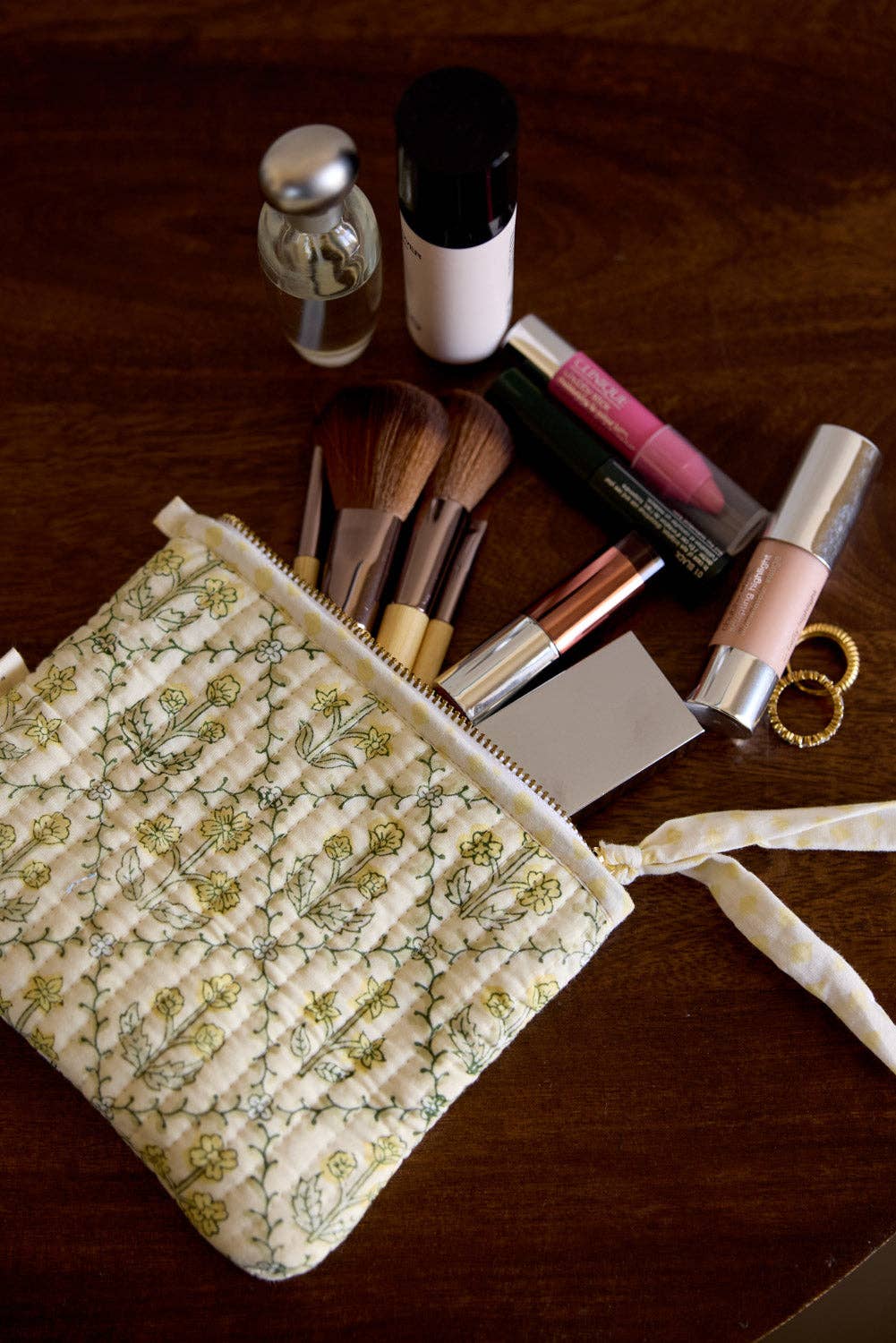 Organic Cotton ‘Buttercream’  Floral Pouch Duo
