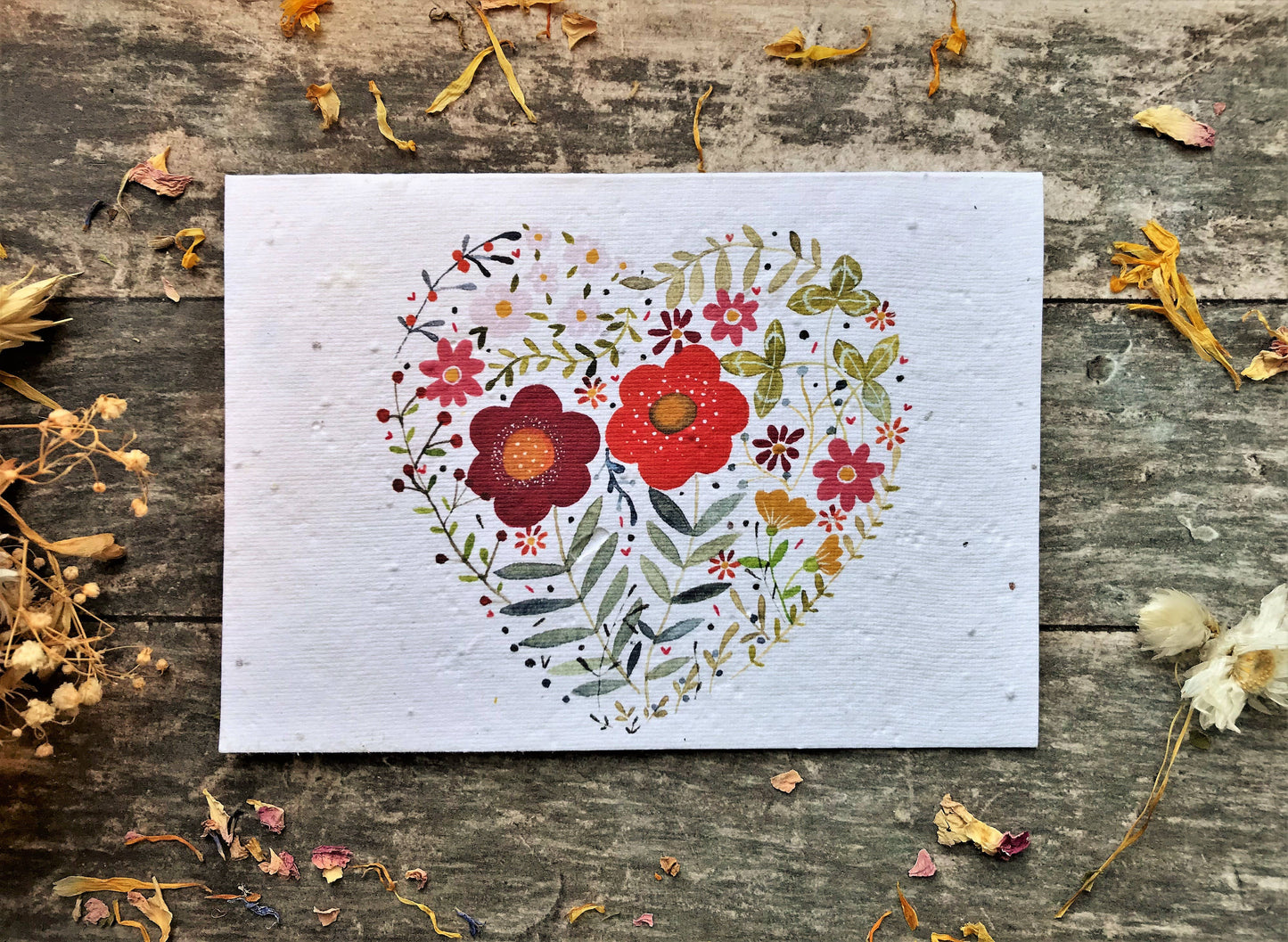 Floral Heart Plantable Card