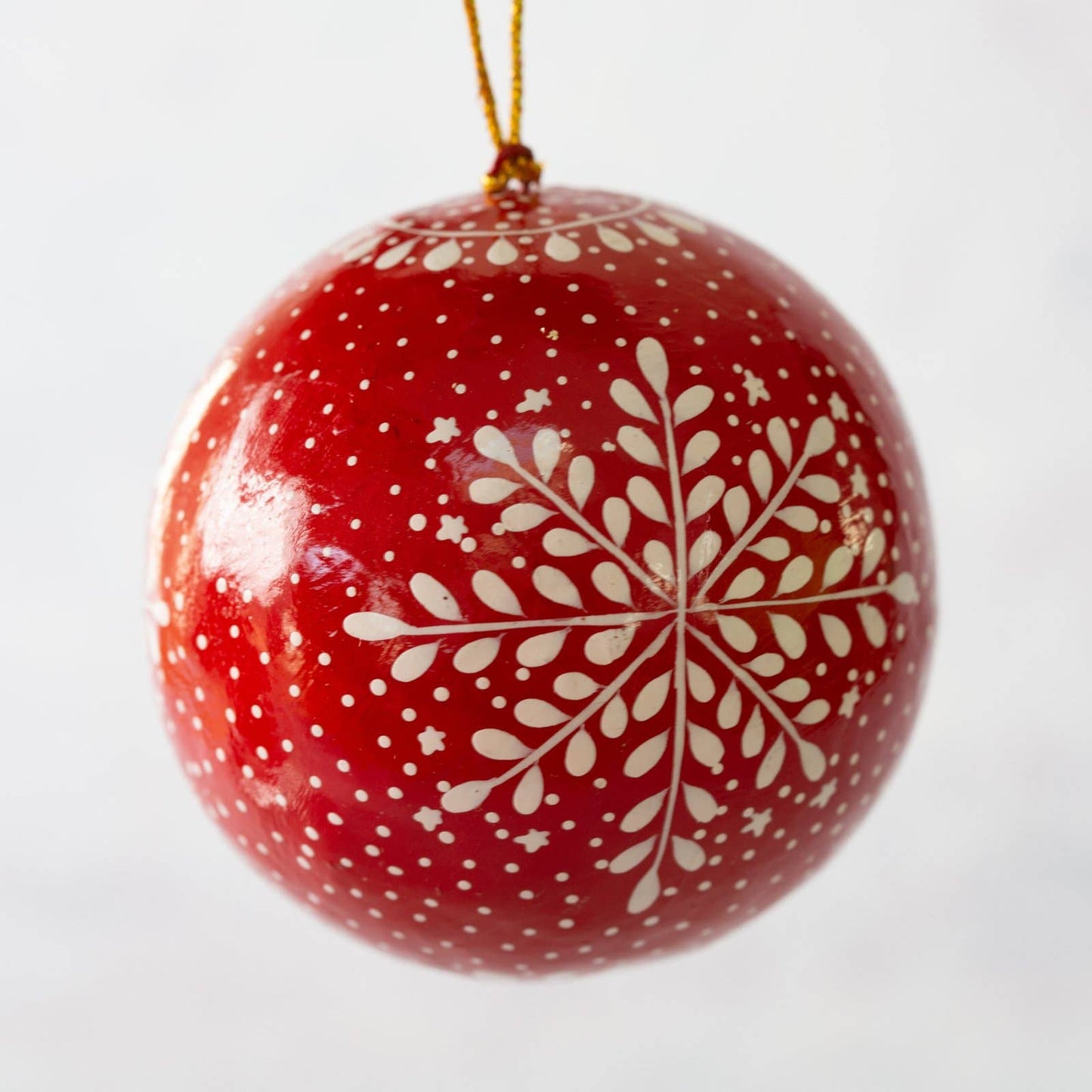 Red Snowflake Bauble - 2”
