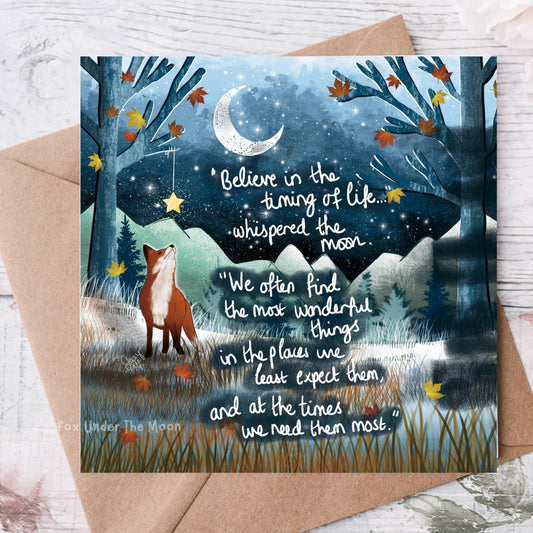 'Timing' - Greeting Card From Fox Under The Moon