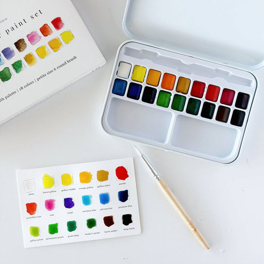 Watercolour Paint Set 18 Colours with Brush Included