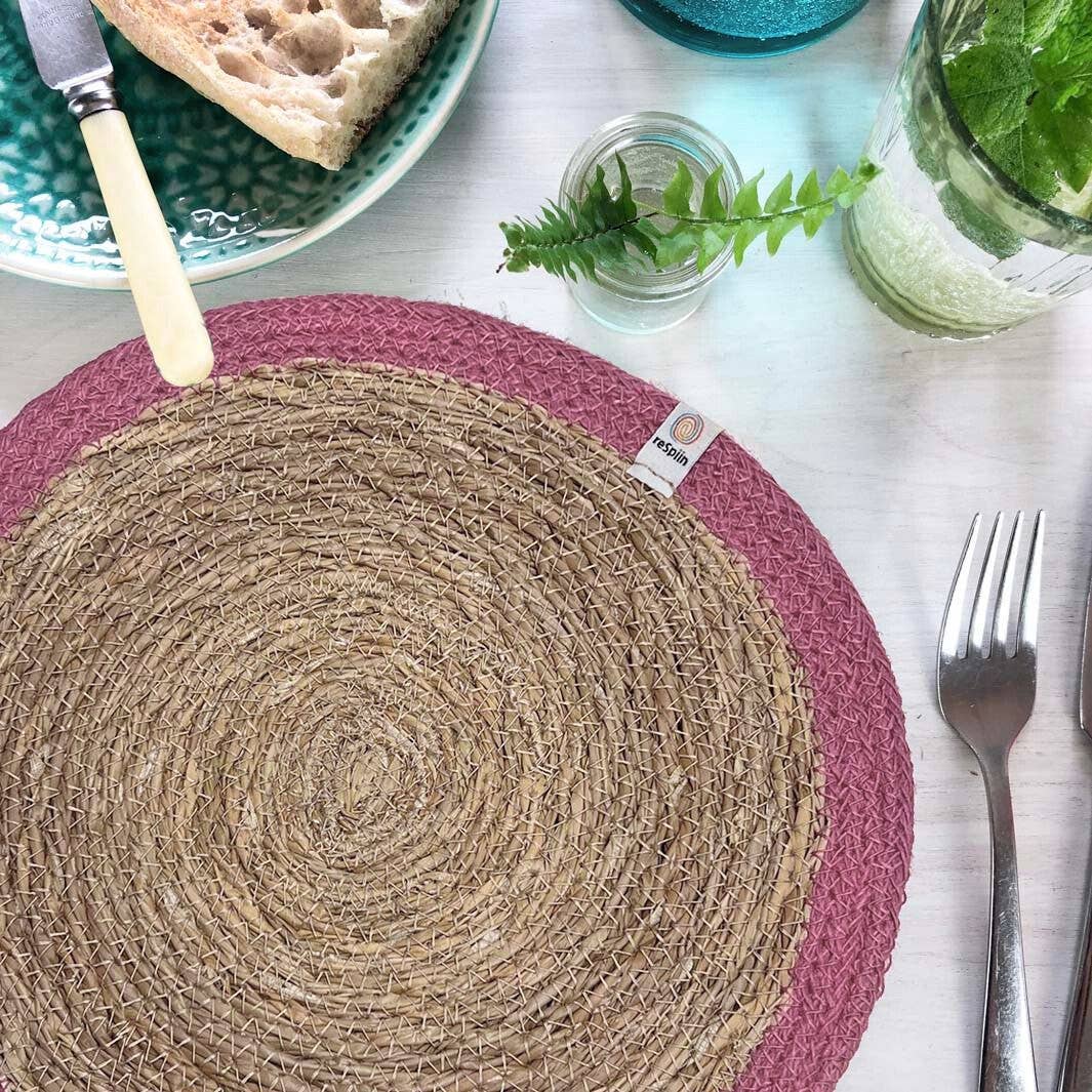 ReSpiin Set of 6 Seagrass & Jute Tablemats