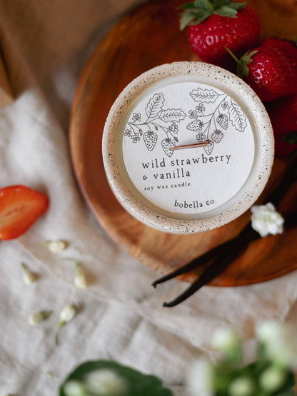 Wild Strawberry & Vanilla Soy Wax Candle