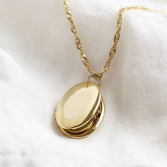 Openable & Engravable Oval Locket Necklace