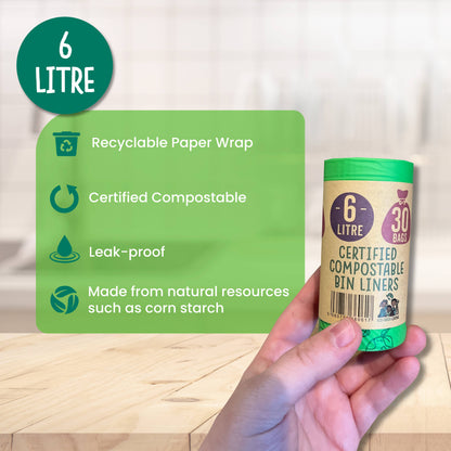 Eco Green Living Compostable Caddy Bags 6L - 30 bags