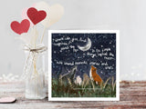 ‘Simple Things’ Greeting Card - Fox Under The Moon