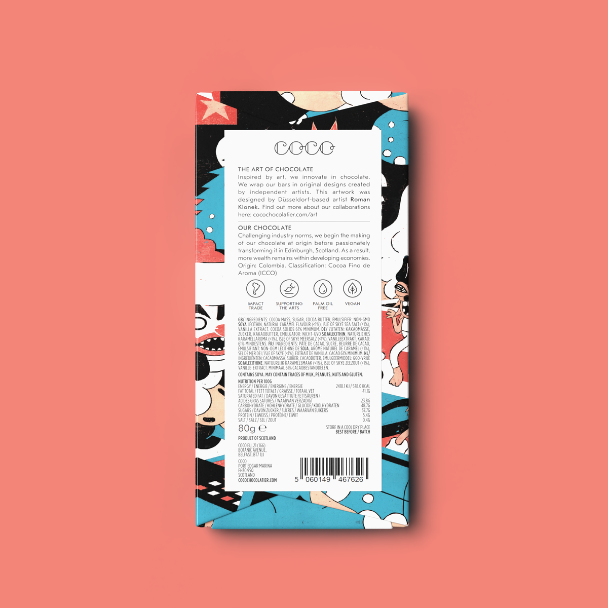 COCO Salted Caramel Dark Chocolate Bar