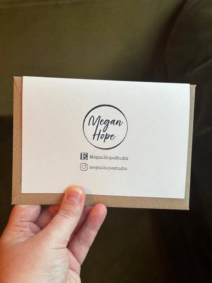 Vintage Angel Stamp Lino Christmas Card