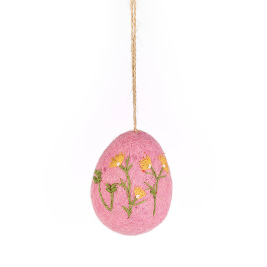 Spring Bouquet Felt Easter Egg Decorations Set of 5