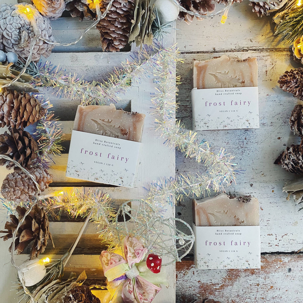 Handcrafted Frost Fairy Soap - Vanilla, Shea Butter & Pink Clay