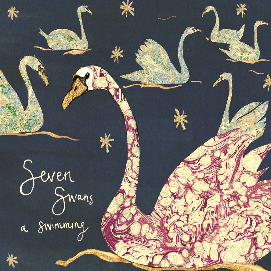 Seven Swans A Swimming Christmas Card