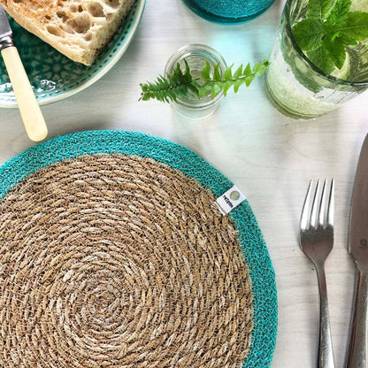 ReSpiin Set of 6 Seagrass & Jute Tablemats