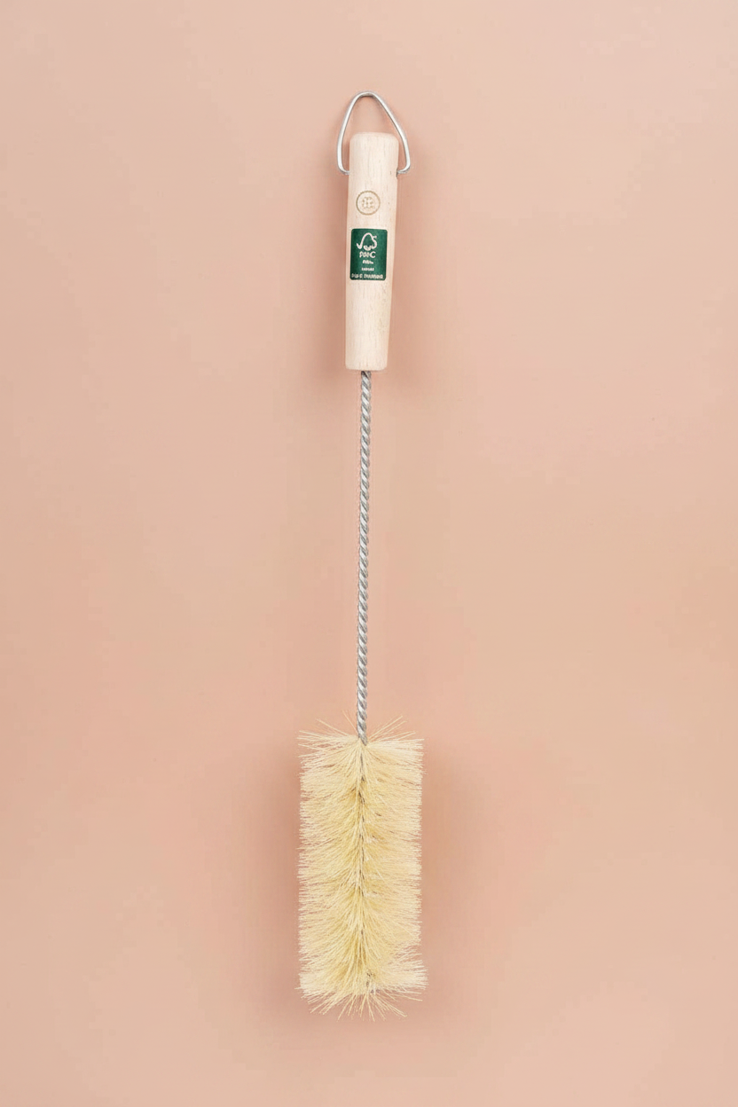 Natural Bristle Wooden Handle Bottle Brush