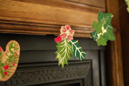 Holly and Ivy Printed Paper Sewn Garland