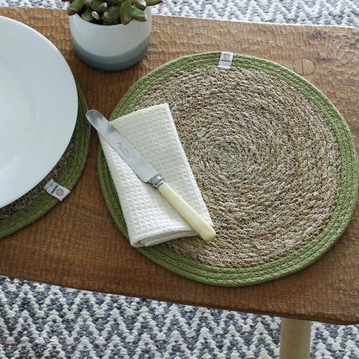ReSpiin Set of 6 Seagrass & Jute Tablemats