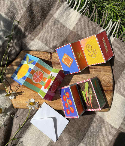 Citrus Summer Concertina Greeting Card