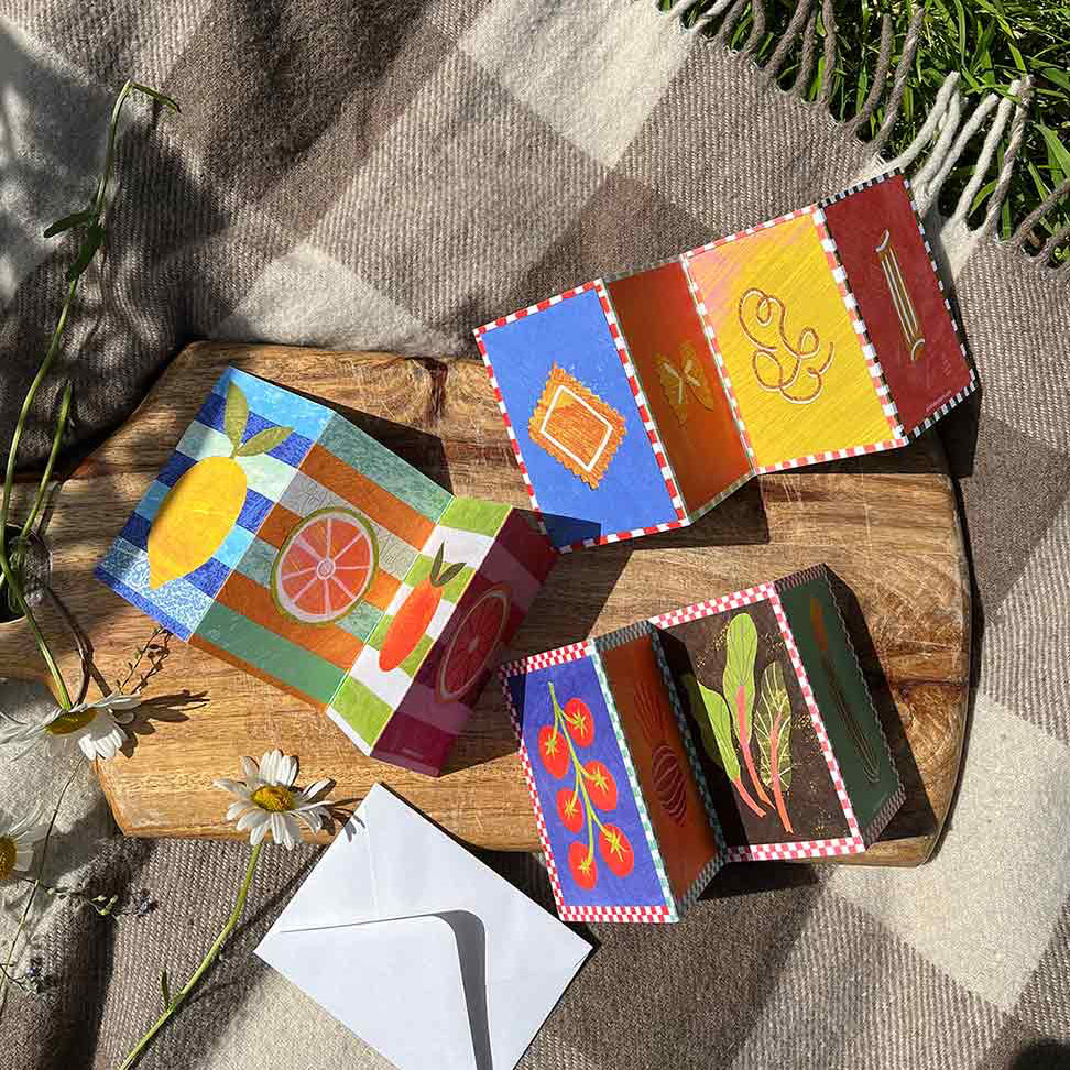 Vegetable Patch Concertina Greeting Card