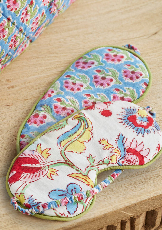 Reversible Indian Block Print Cotton Eye Mask