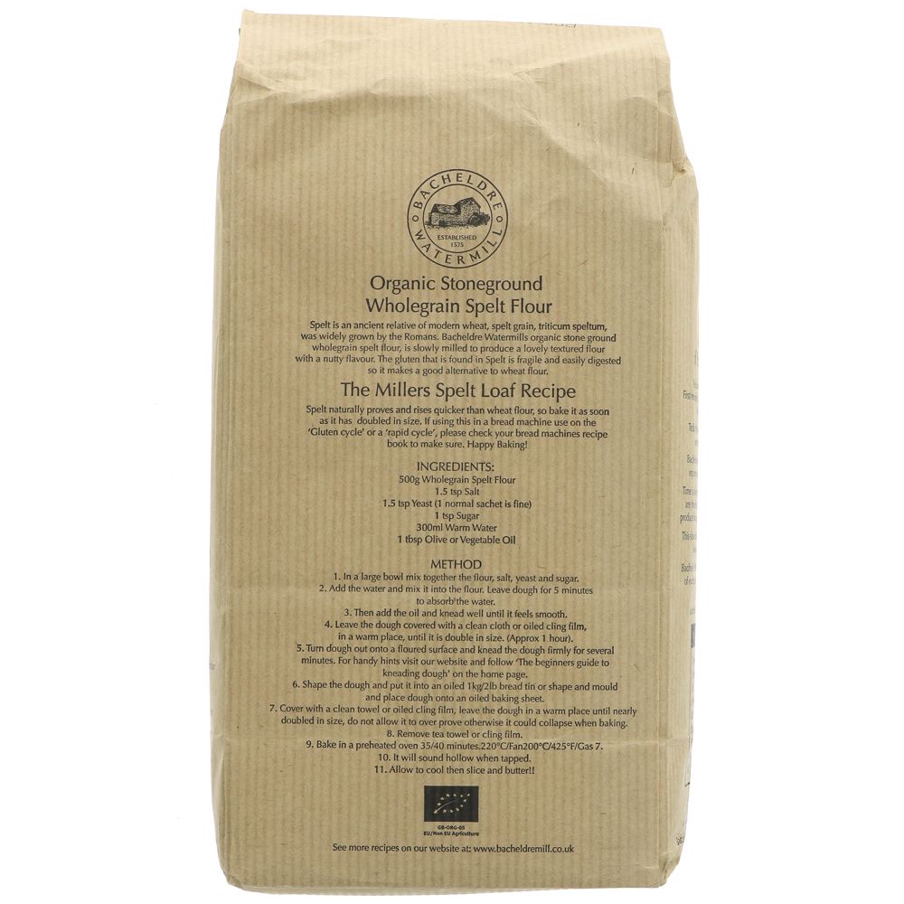 Organic Stoneground Spelt Flour - 1.5Kg